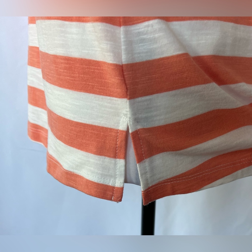 NWT Maurices‎ 24/7 Striped High Neck Tank Top White and Coral Stripes Size M - Picture 5 of 7